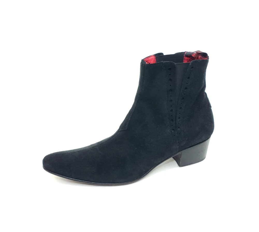 Jeffery West Muse Mens Chelsea Boots Black Suede Pointed Toe Size 9